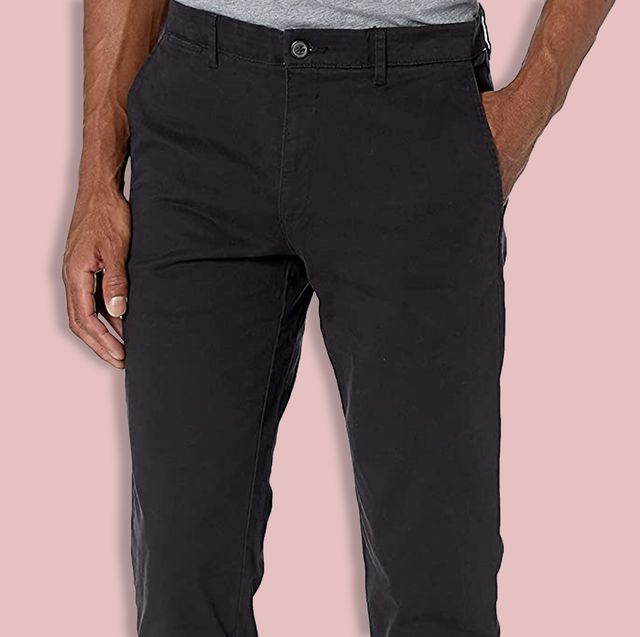 Black Skinny Cotton Slim Fit Chinos Pants For Men - Black, Fashion Regular  Fit Pants For Men