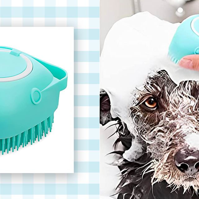 2Pack Dog Bath Brush, Dog Bath Scrubber Shampoo Dispenser Brush, Pet Bath  Massage Shower Soap Brush Soft Silicone for Short & Long Haired Dogs and