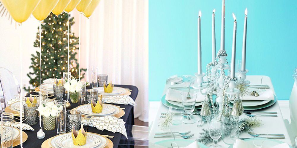 Party Table Decorations: Using Silver Tabletop Decor for New Years Dinner