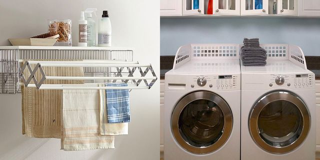 Small Laundry Room Storage Ideas - drying rack solutions