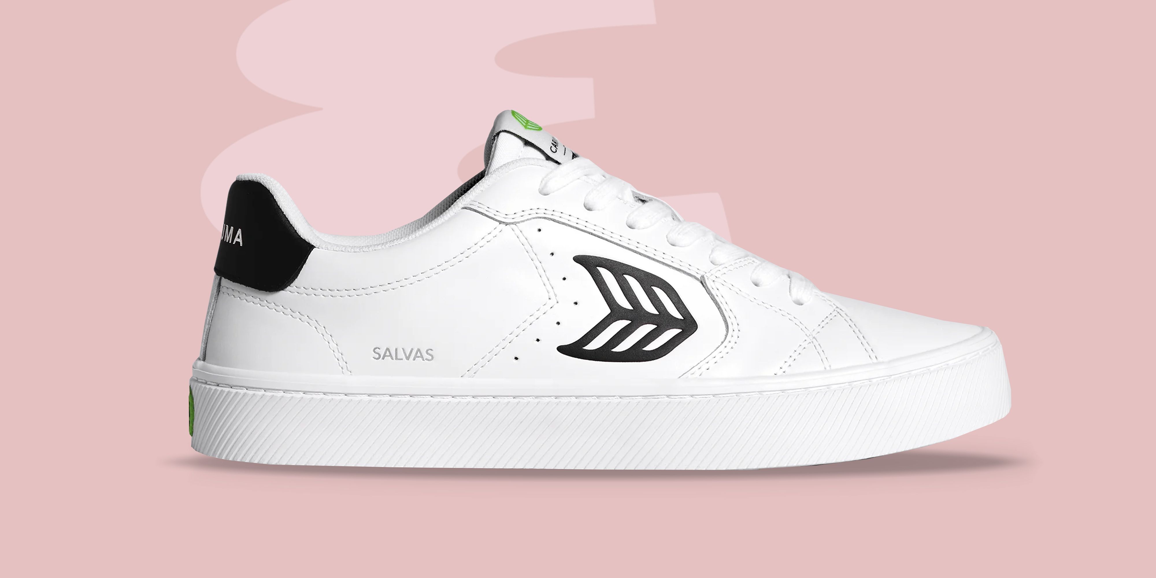 CARIUMA: Women's Low Top White Premium Leather Sneakers