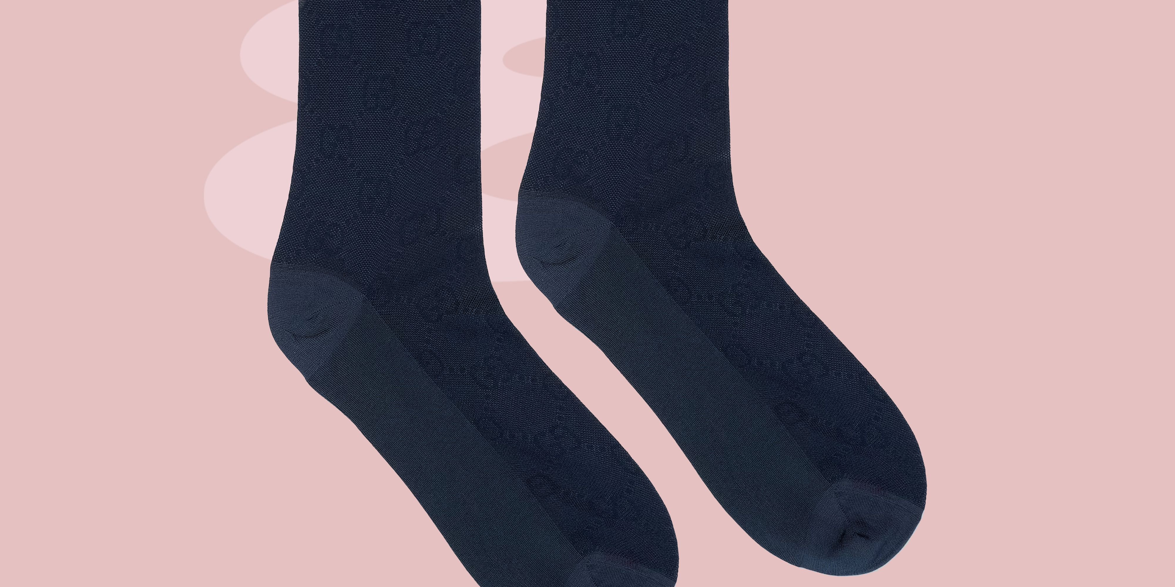 Therapeutic knee sock in white silk for men