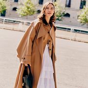alexa chung wears a camel wool coat in a roundup of the best wool coats 2022