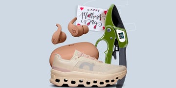 a pair of shoes with a sign