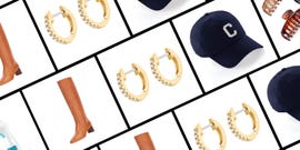 an assortment of items sold on amazon including earrings, boots, and a hat in a roundup of the best items on amazon according to editors