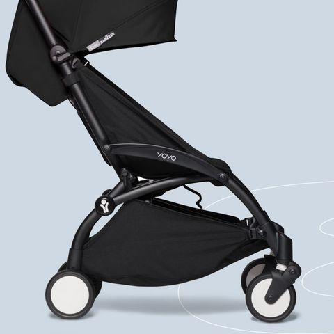 a black and silver stroller