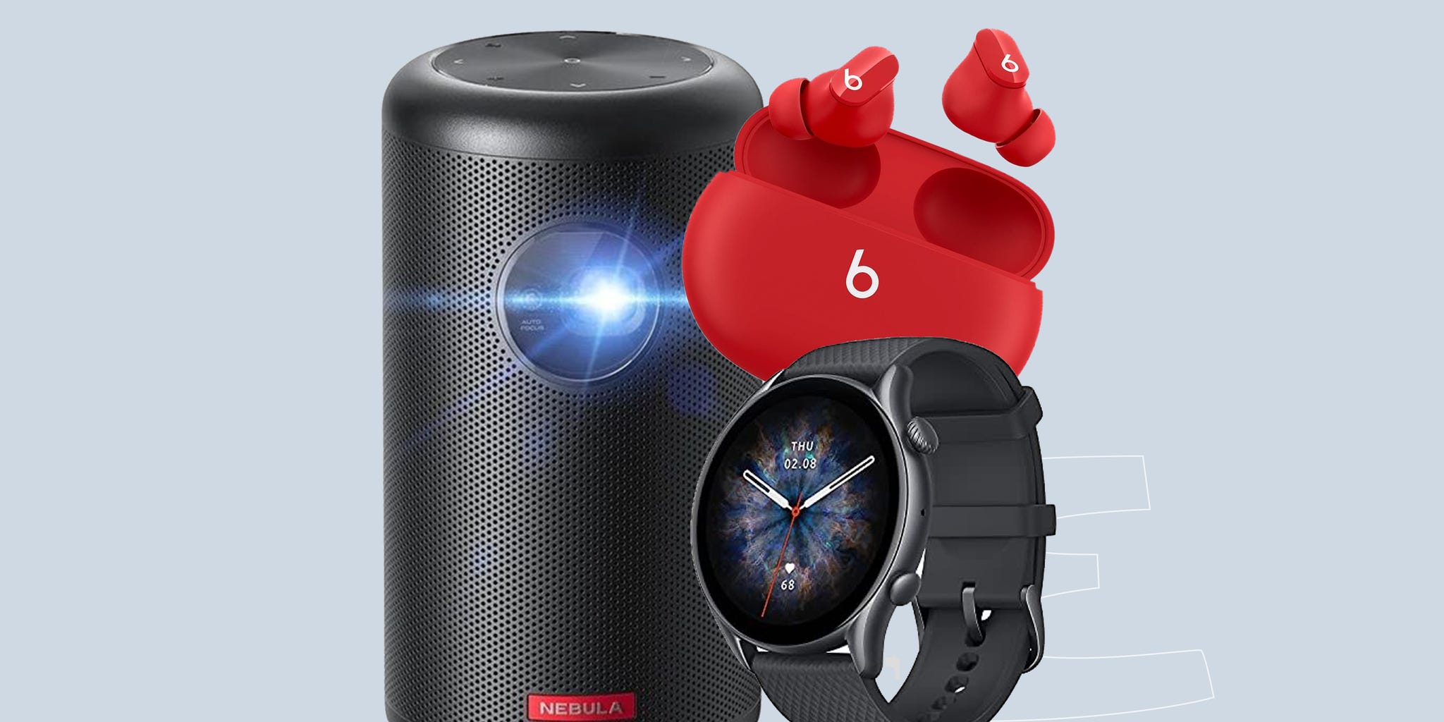 a watch with a blue light