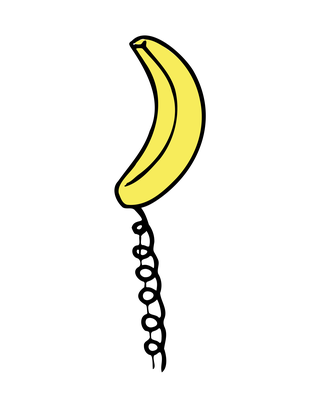 graffiti illustration of a banana phone