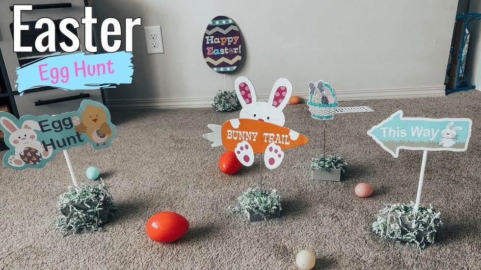 indoor easter egg hunt signs
