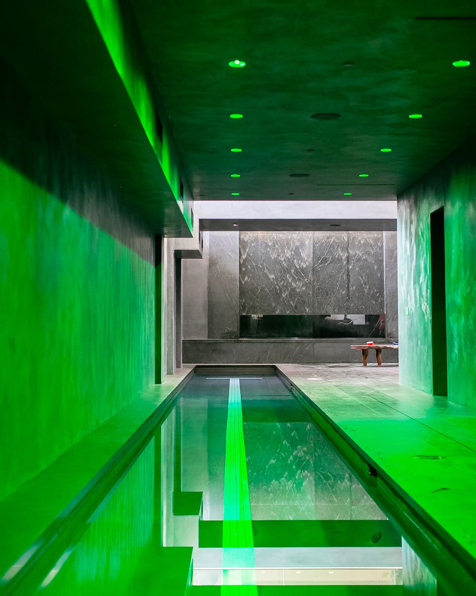 indoor swimming pool in modern home