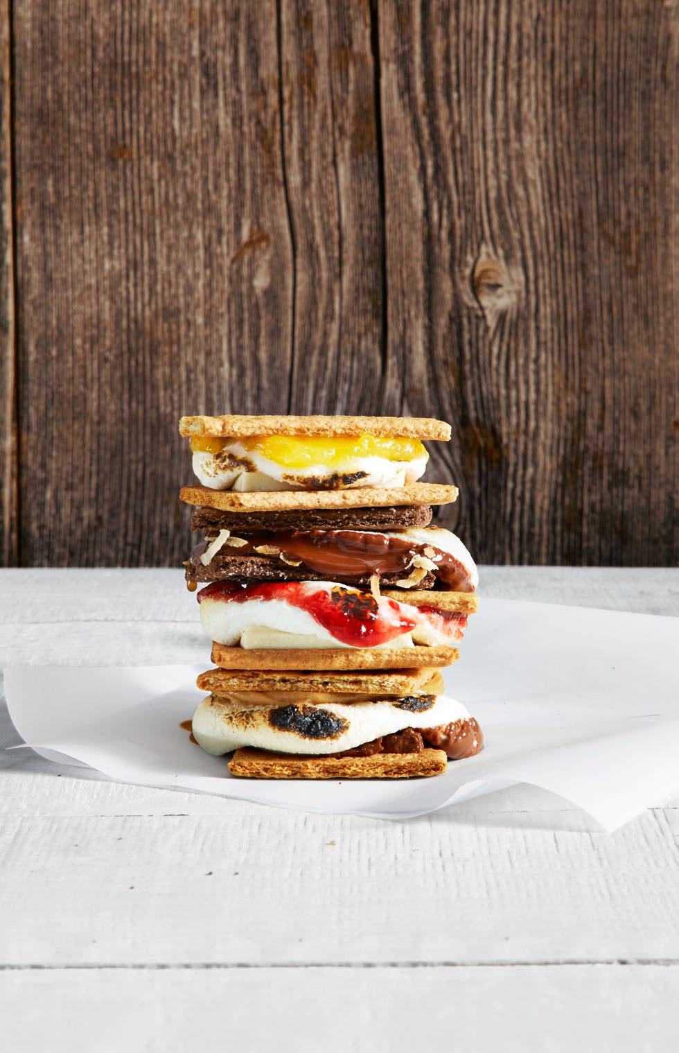 a stack of indoor s'mores