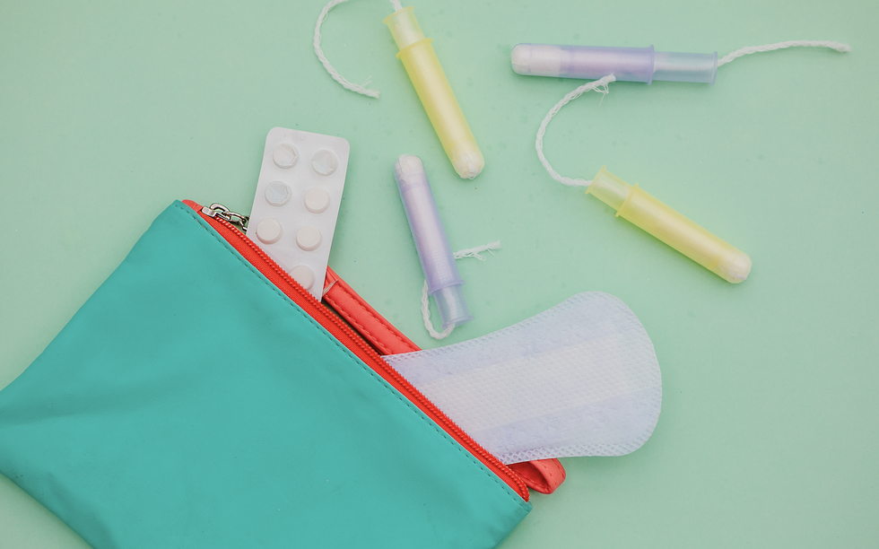 sanitary products in a bag