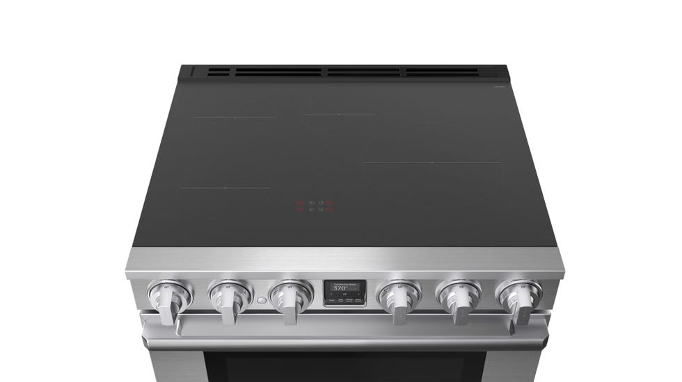 induction cooktop with control knobs and digital display