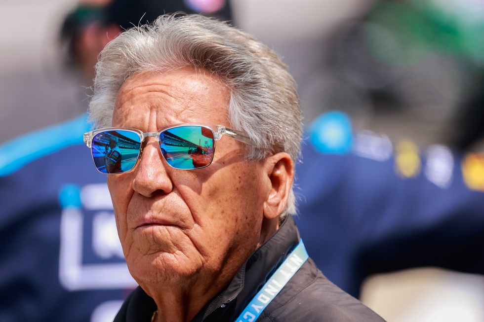 indycar racing legend and team owner mario andretti watches