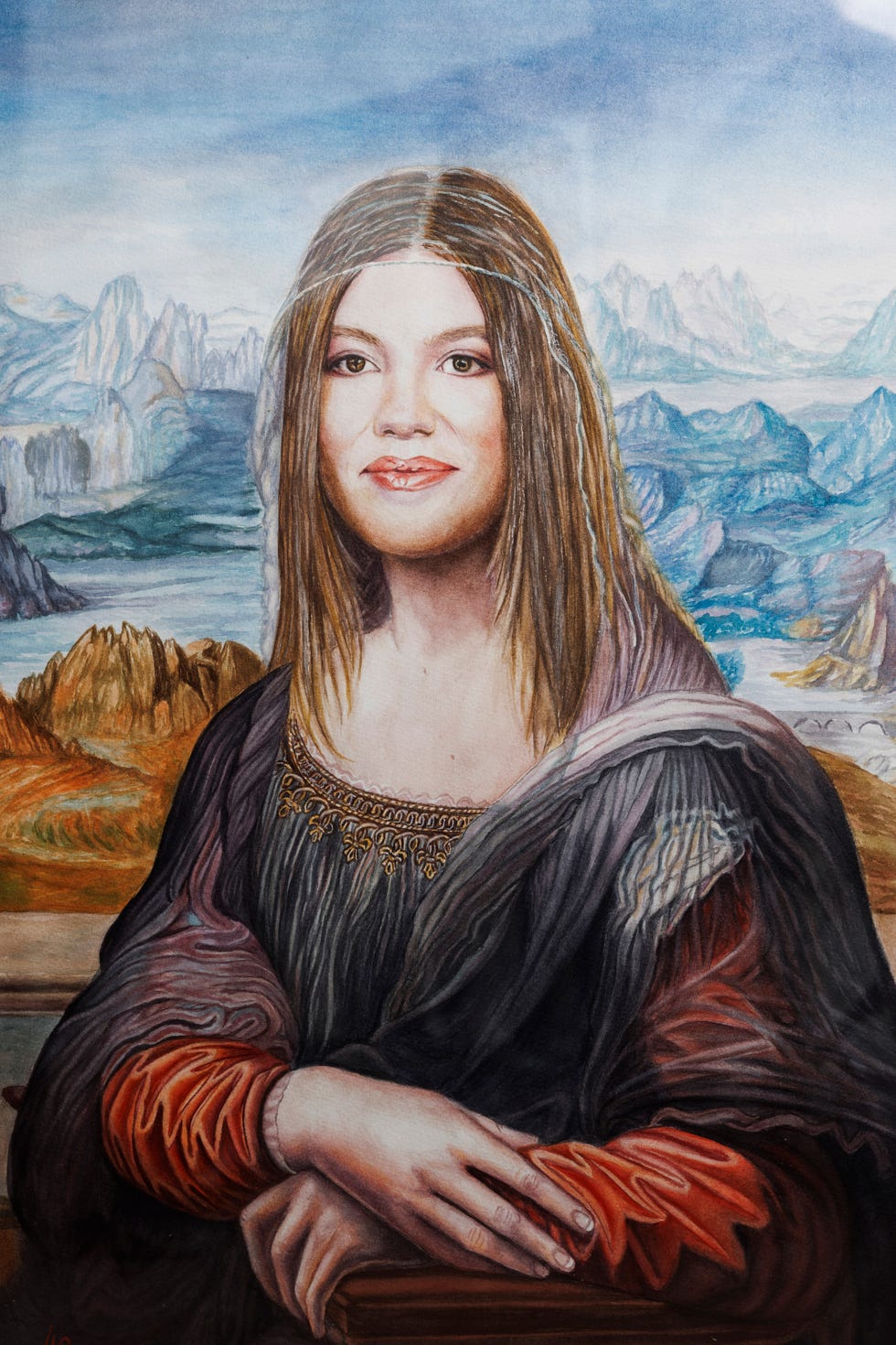 pintura de la infanta sofia inspirada en la mona lisa por el artista juan antonio romero
