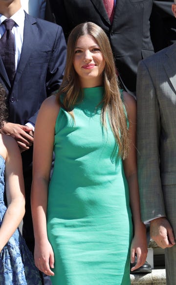 la infanta sofia con vestido verde en la audiencia con el patronato de la fundacion del comite espanol de los colegios del mundo unido