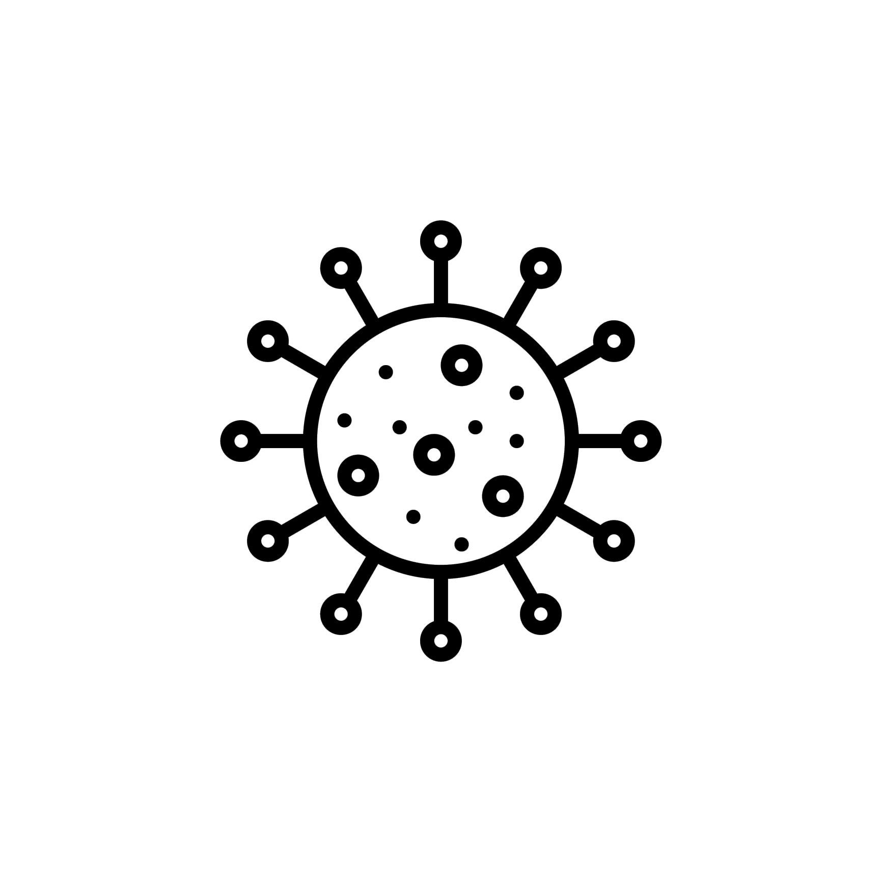 Virus line icon, outline vector sign, linear pictogram isolated on white. Infection symbol, logo illustration