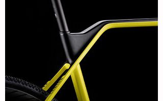 Yellow, Bicycle part, Bicycle frame, Bicycle handlebar, Carbon, Vehicle, 
