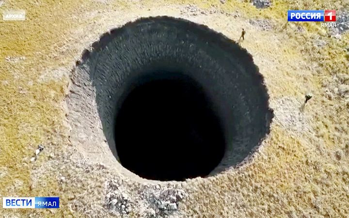 crater opens up in siberia