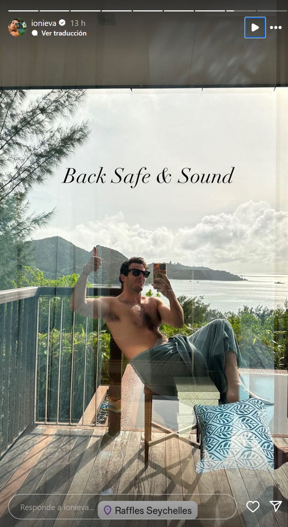 el marido de tamara falco en su hotel en seychelles