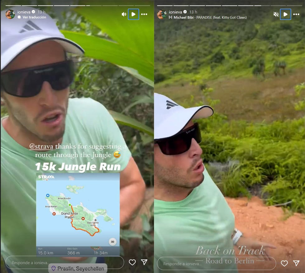 el marido de tamara falco sale a correr por la jungla en seychelles