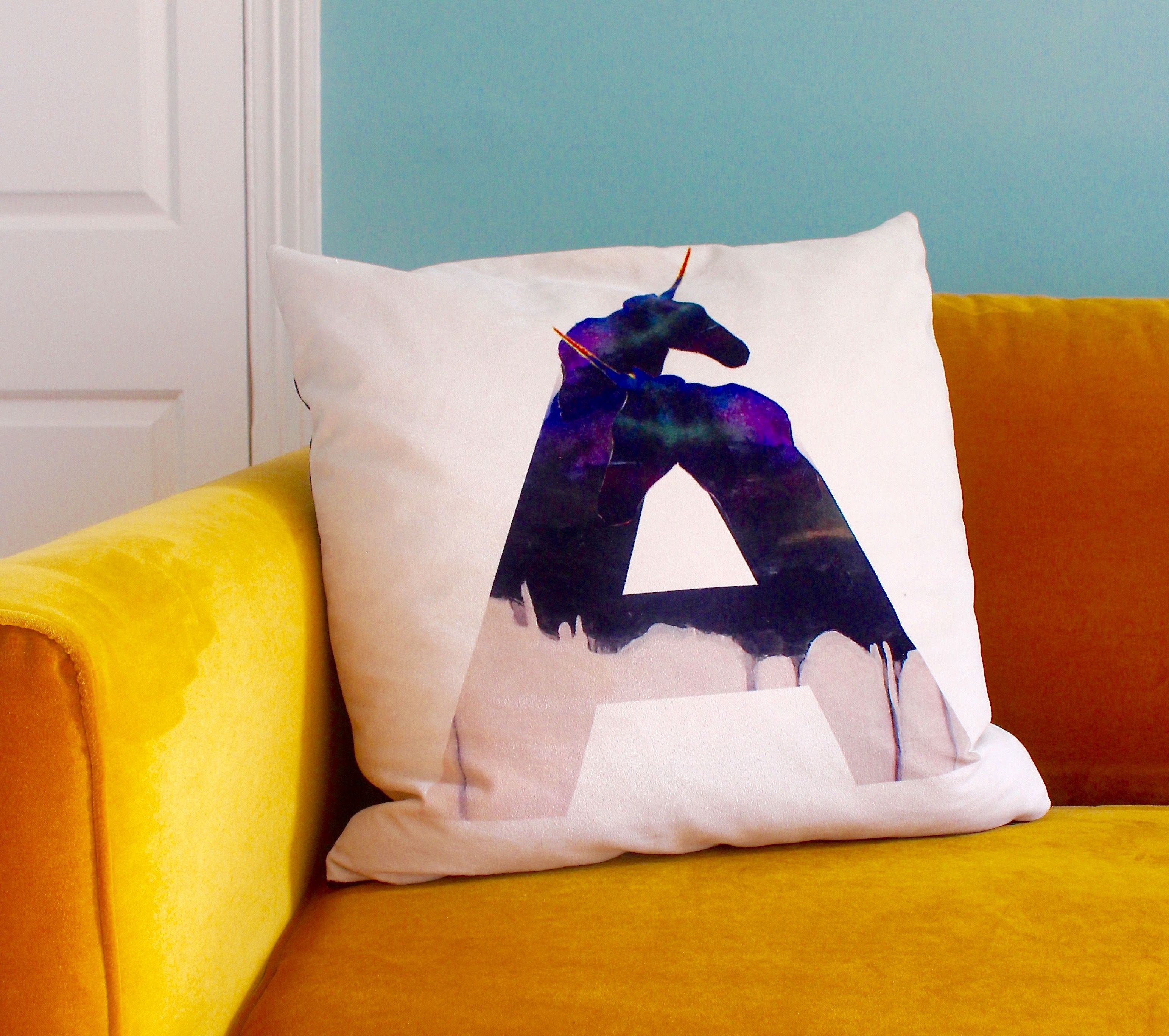 Unicorn 2024 initial pillow