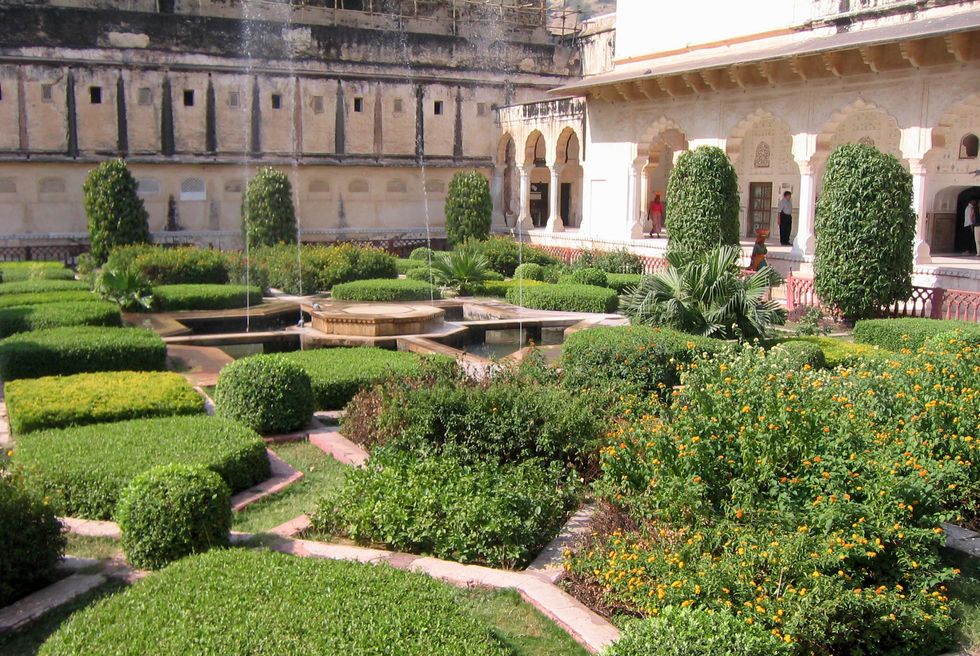 Inner Courtyard Garden of Amber Palace, Jaipur, India
