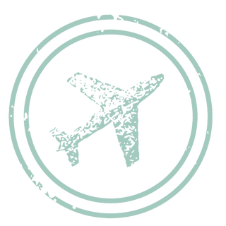 illustrated airplane stamp