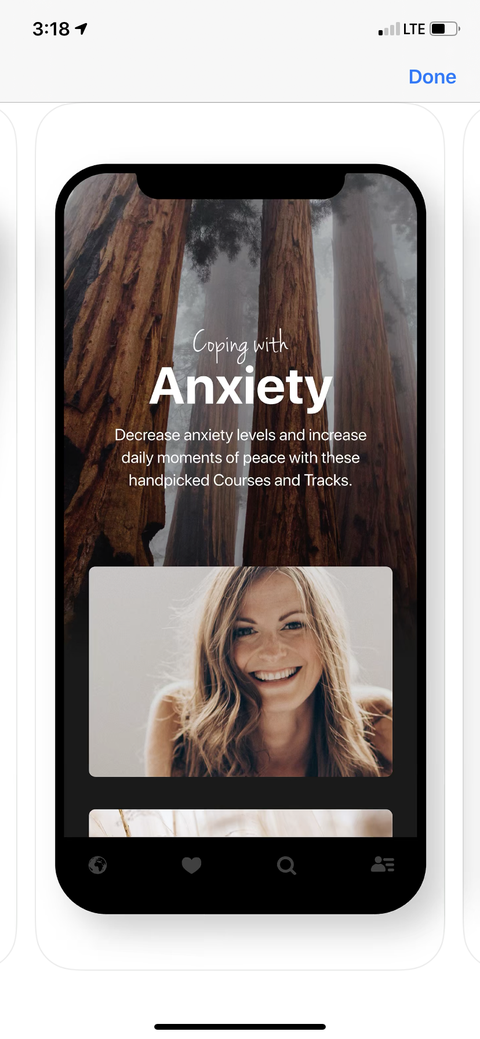 Girl smiling with "Coping with anxiety" written above her