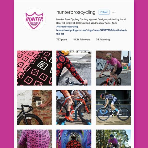 Hunter Bros Cycling Instagram feed.
