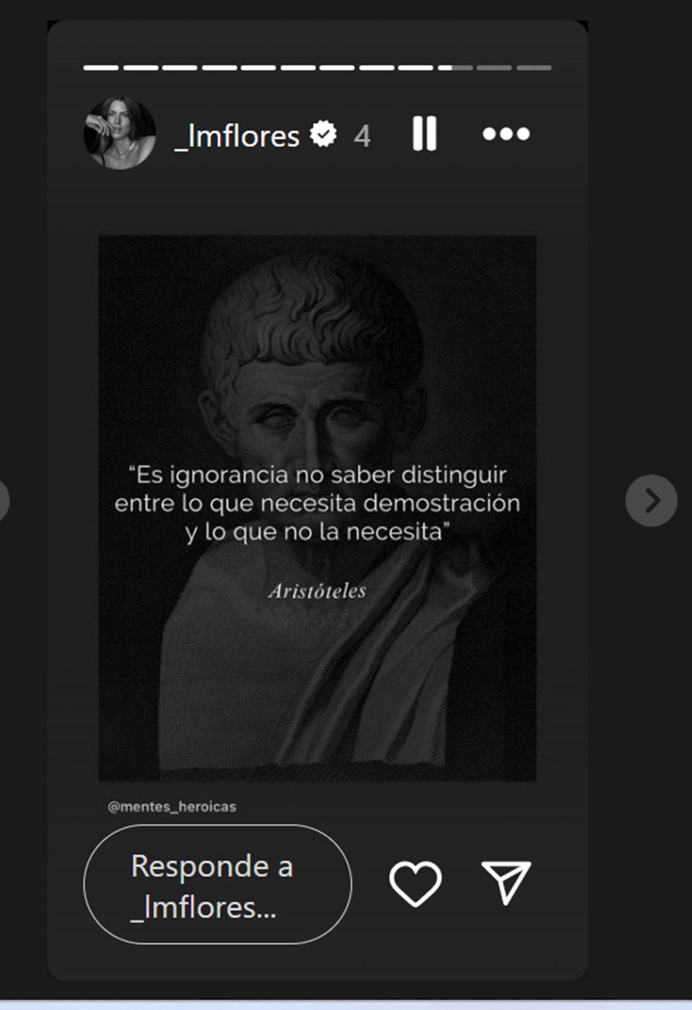 frase en instagram de laura matamoros