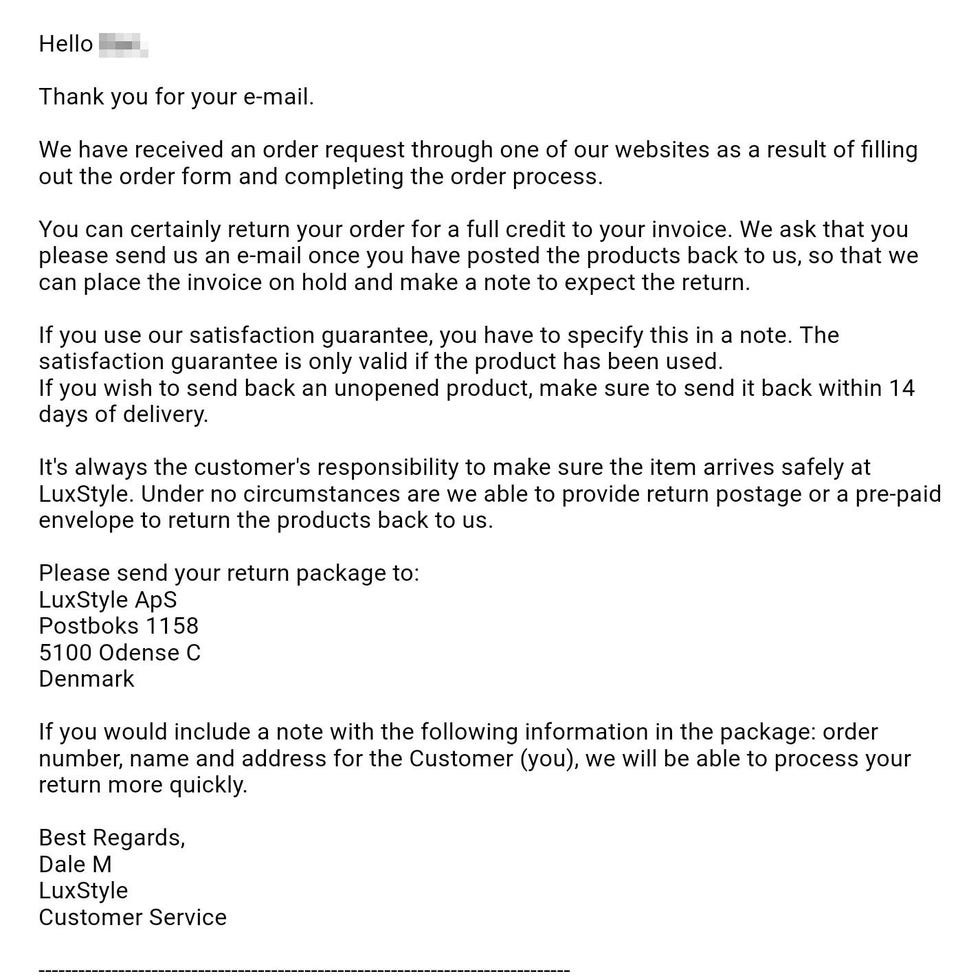 The Lux Style International advert scam on Instagram you need to watch