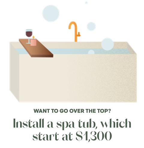 install a spa tub, which start at 1,300