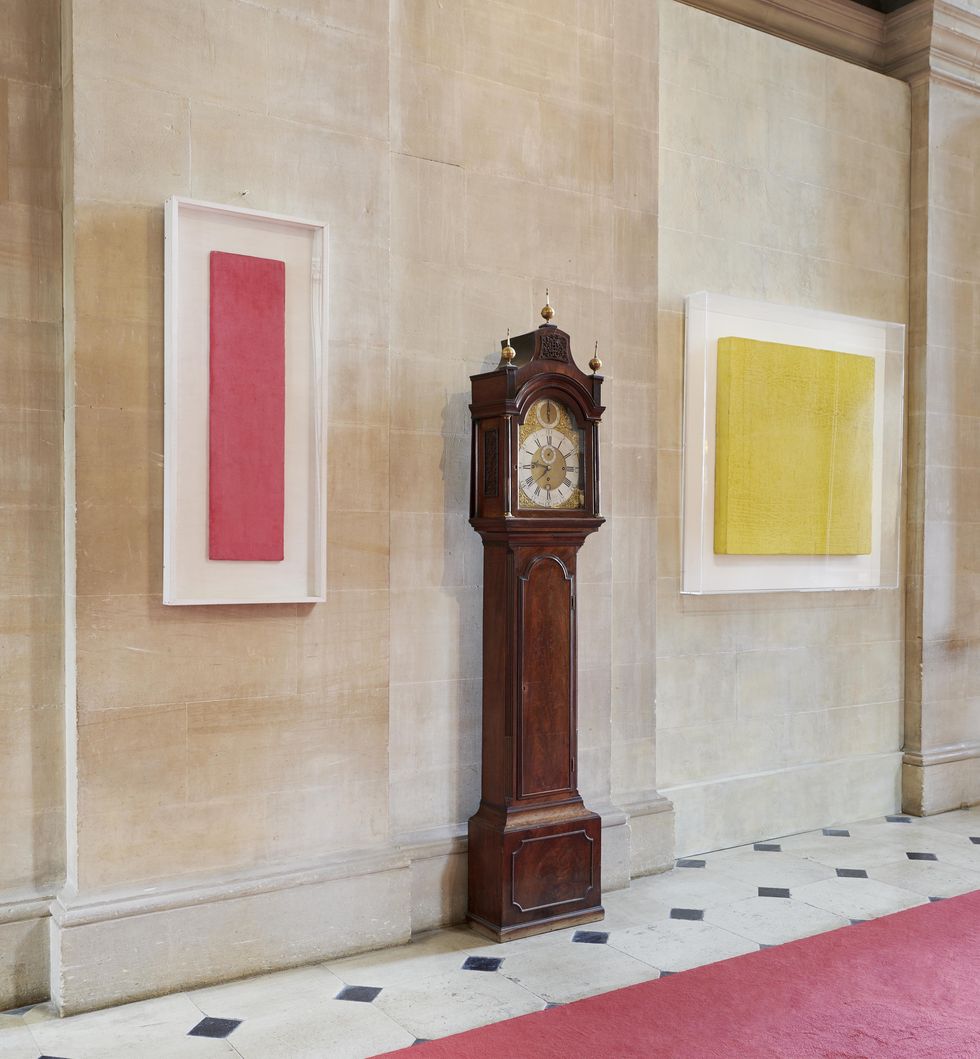 Installation view, Untitled Pink Monochrome (1956), Untitled Yellow Monochrome (1957), courtesy of Blenheim Art Foundation, photo by Tom Lindboe