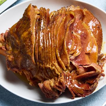 sliced ham cooked in an instant pot with a brown sugar glaze