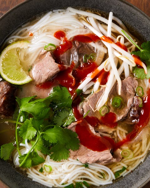 instant pot pho with cilantro and lime