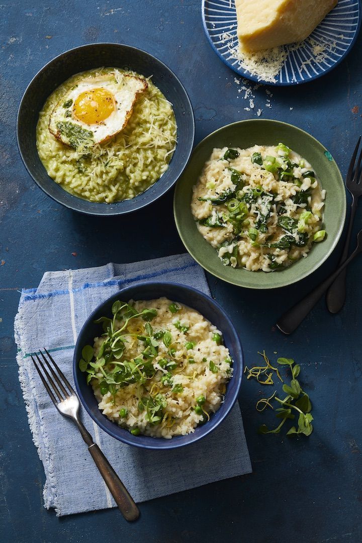 risotto with fresh herbs on top