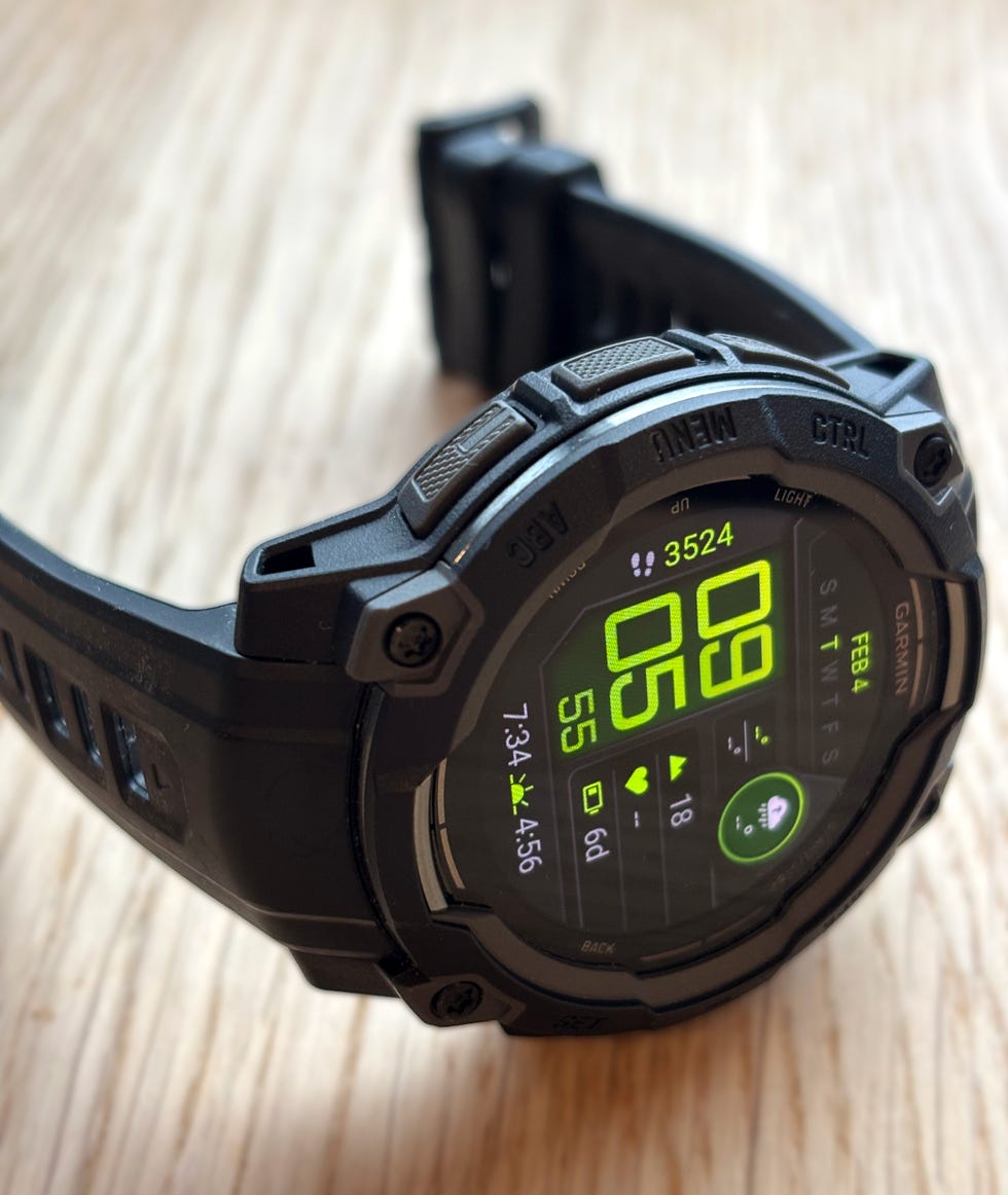 running watch lying on its side