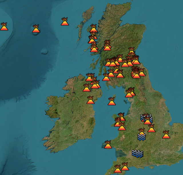 Interactive Map Reveals 68 Volcanoes That Once Covered The UK