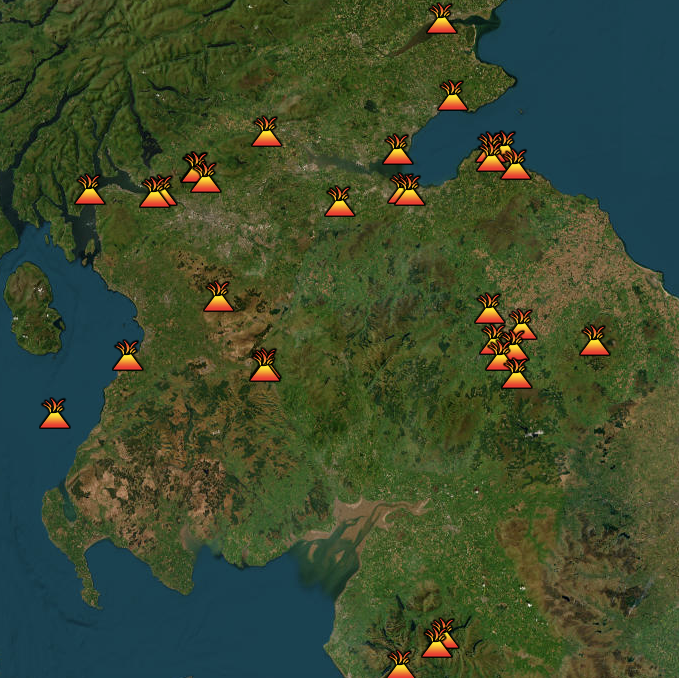 Map Of Extinct Volcanoes In Britain Interactive Map Reveals 68 Volcanoes That Once Covered The UK