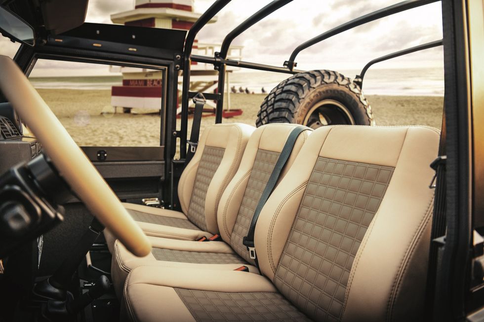 interior of land rover defender twisted conversion