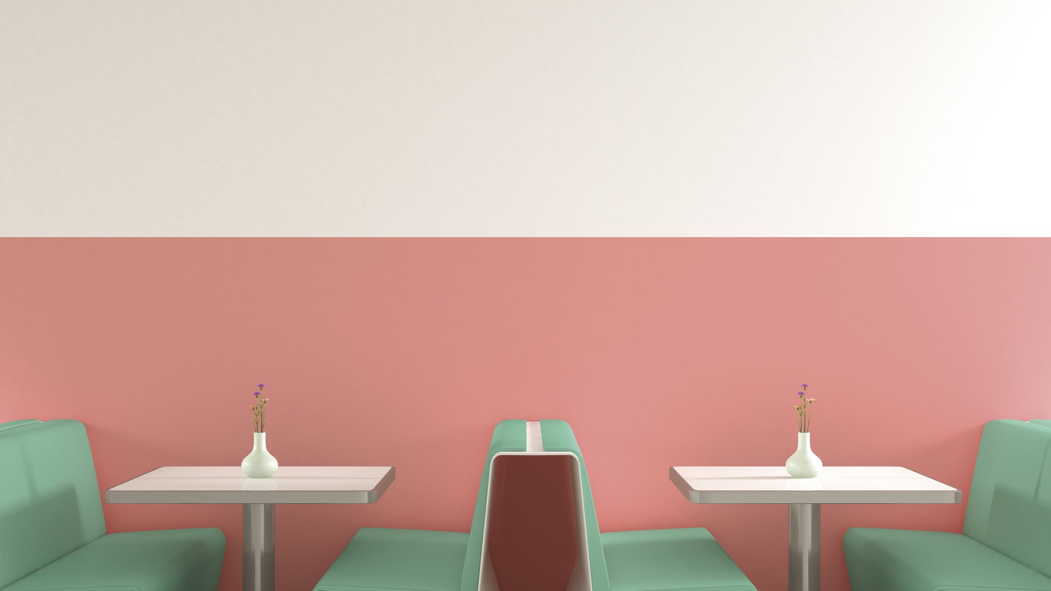 Interior of American Diner, 3D Rendering