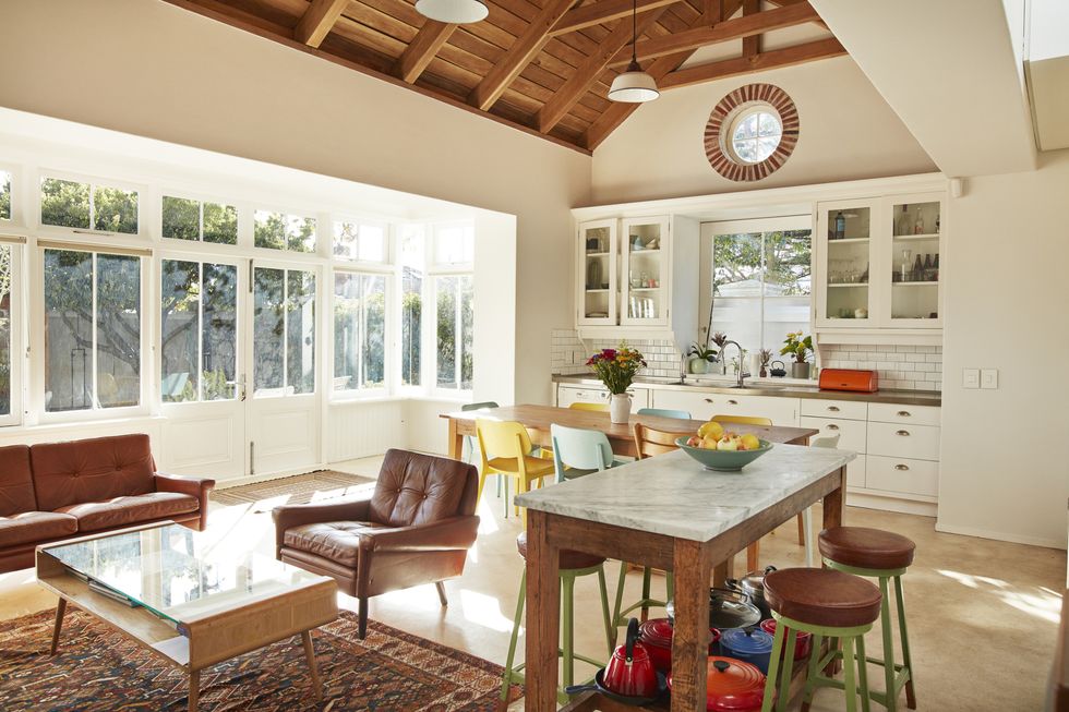 interior of kitchen & living room at home