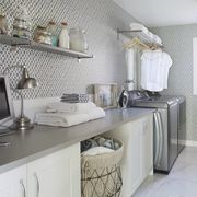 Interior of laundry room in contemporary home