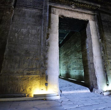 Interior of the painted and carved hypostyle hall at Dendera Temple. Ancient Egyptian temple near Qena. interior of the painted and carved hypostyle hall at dendera temple ancient egyptian temple near qena