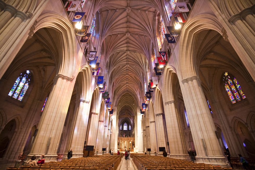 Interior of Washington Cathedral in Washington, DC