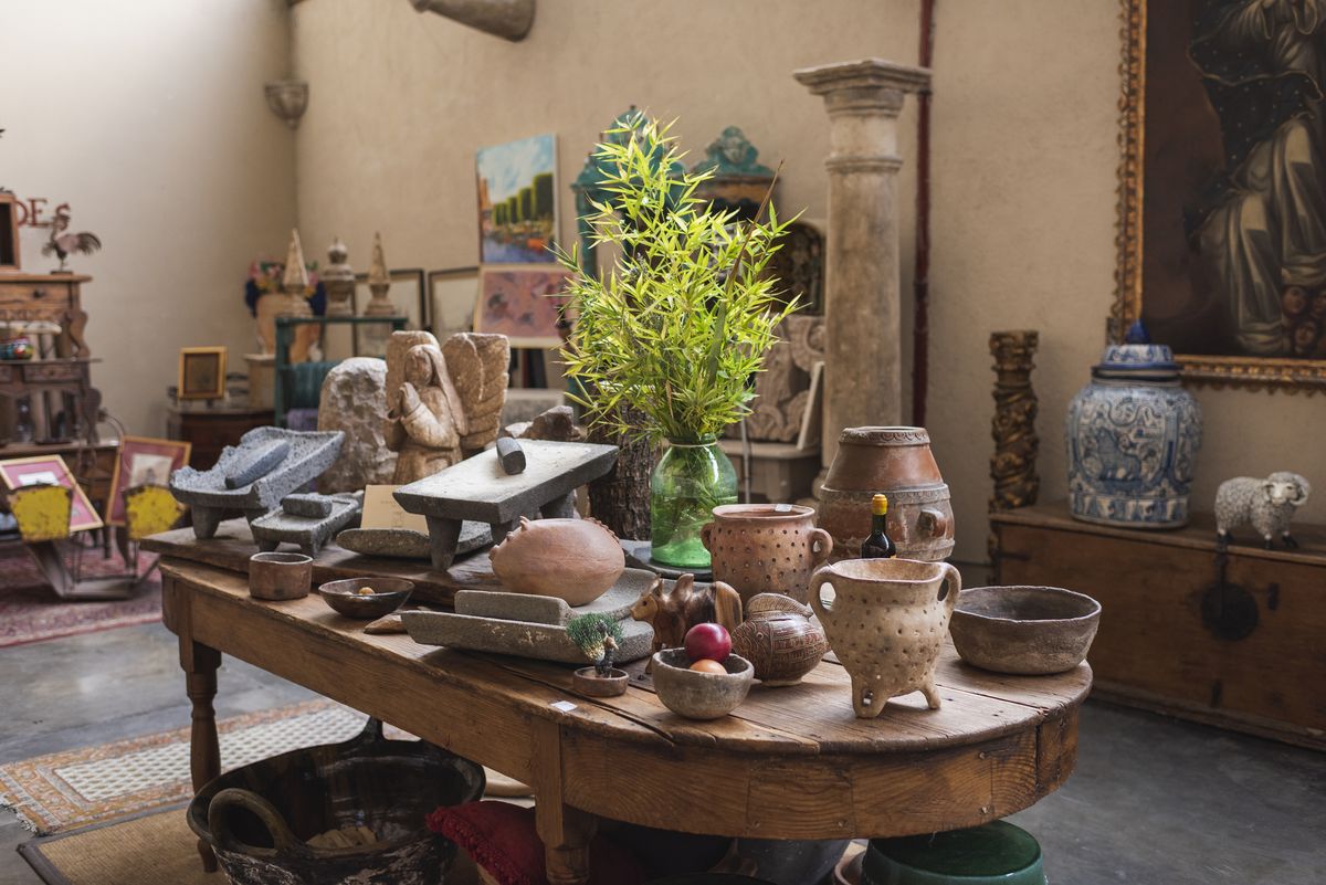 interior view of antique store in mexico
