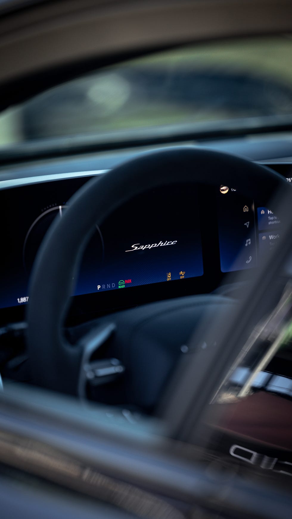 a car dashboard with a screen