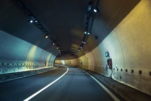 internal structure of crossing mountain tunnel