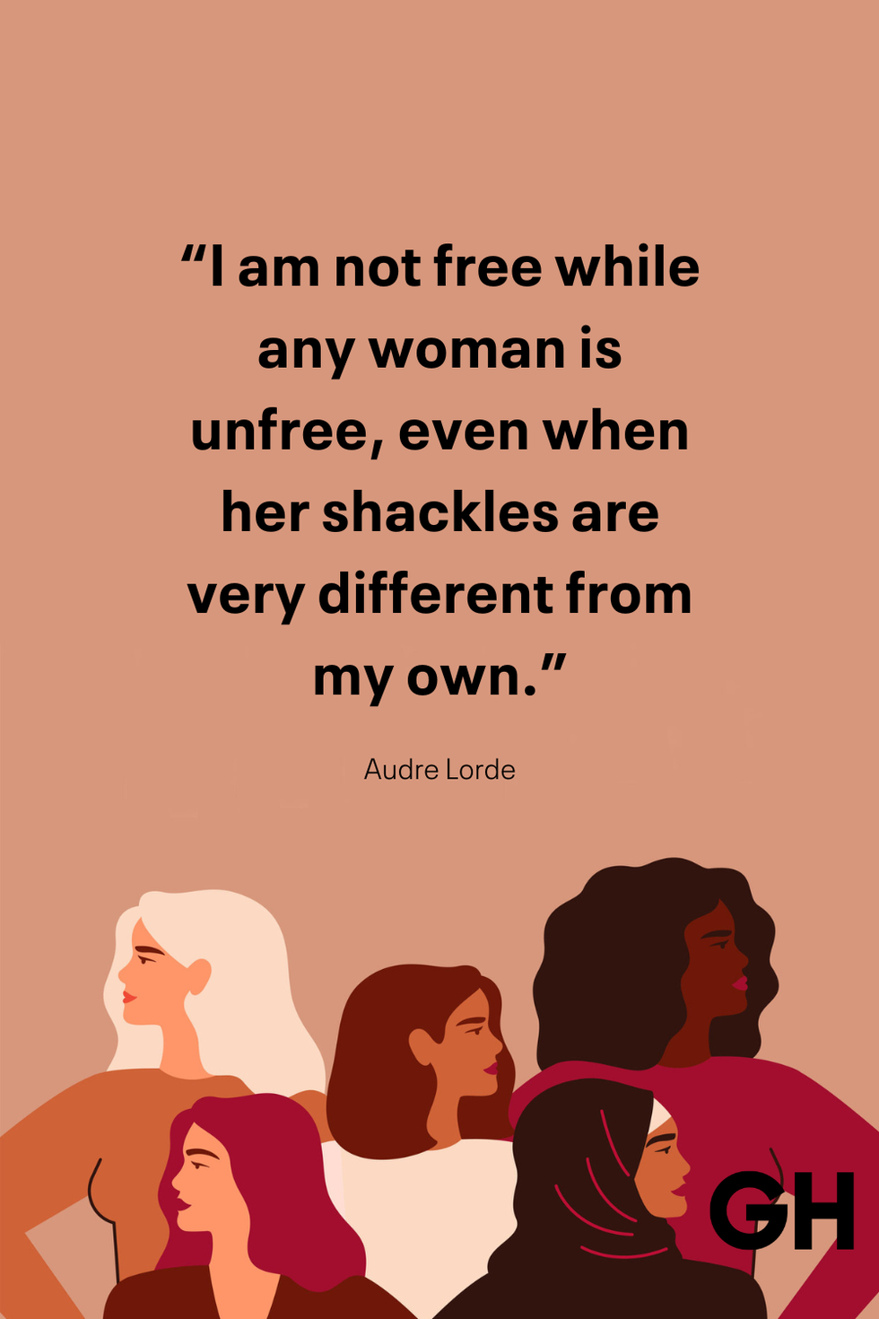 quote by audre lorde emphasizing womens freedom and solidarity